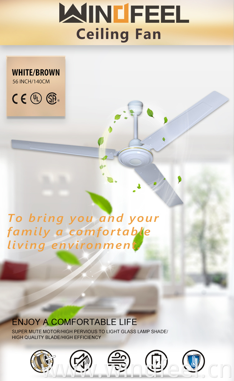 High Power 220V 240V Middle East Africa 56 Inch Ceiling Fans and Spare Parts with 5 Speed Regulator